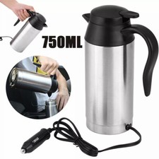 750ml 12V Auto Edelstahl Zigarettenanzünder Wasserkocher Elektro Camping Tragbar