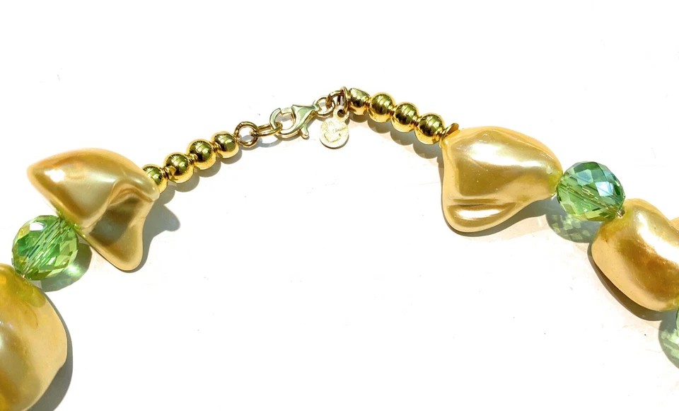 Collana Donna Perle Pepite Gold Maiorca Argento 925 Elegante Handmade - Immagine 3 di 4