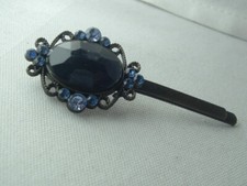 BLUE LUCITE GEM BOBBY PIN UP DO HAIR ACCESSORY