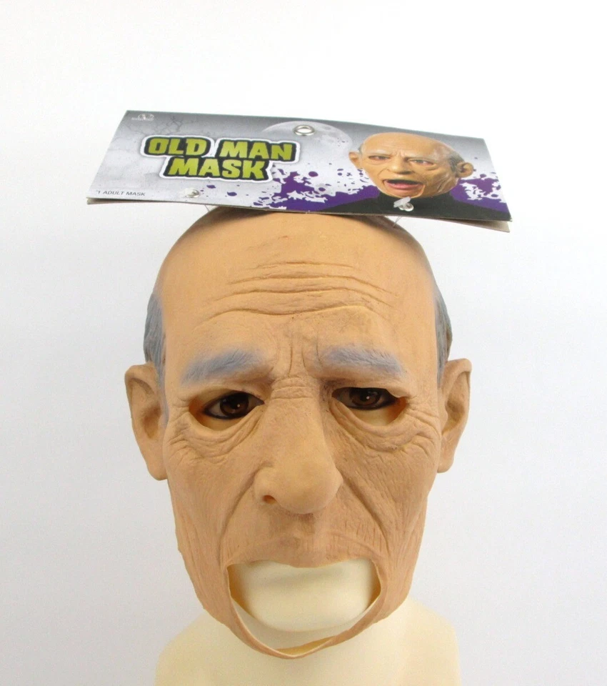 ADULT MENS MALE OLD MAN PAPPY CREEPY GRANDPA GRAMPS SENIOR COSTUME LATEX MASK - Image 3 of 4