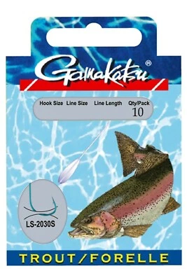 Gamakatsu LS-2030S Trout Forellenhaken Sbiro Blau Gr. 6 8 10 Länge 120 180 cm