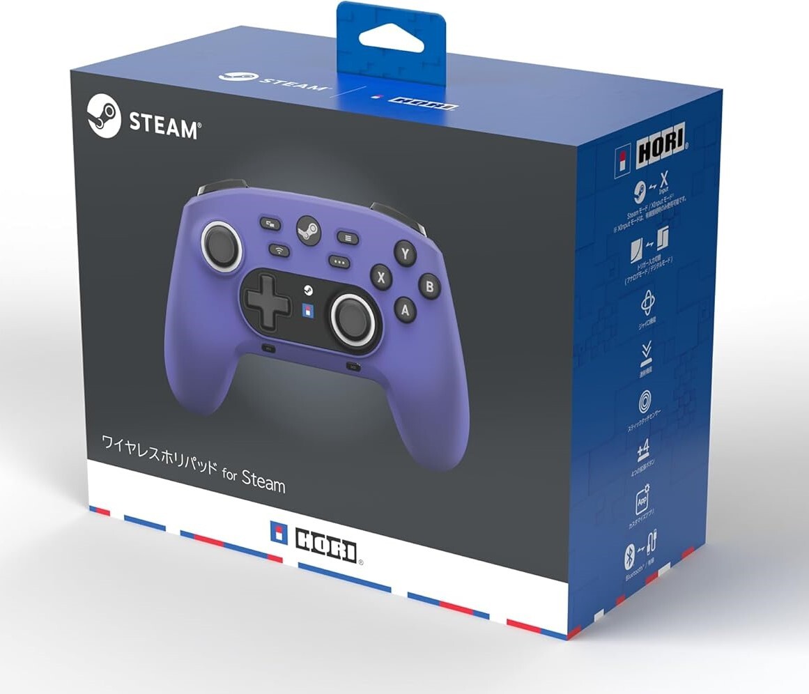 Wireless Hori pad Controller for Steam Luminous Violet HPC-068
