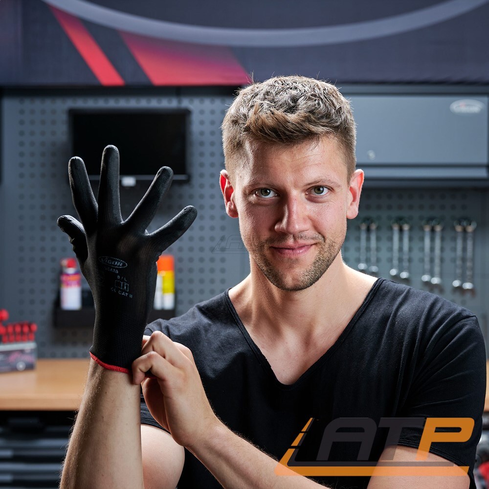 KORSAR® Arbeitshandschuhe Größe 9/L – 6 Paar, Schwarz/rot, Atmungsaktiv