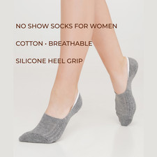 Women No Show Socks Invisible Footie Liners Cotton Low Cut Silicone Grip