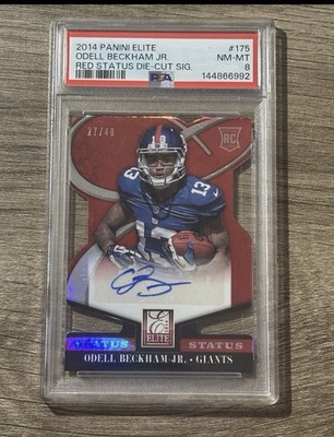 2014 Panini Elite Odell Beckham Jr. Status Red Die-Cut /49 (RC) PSA 8 Pop 2
