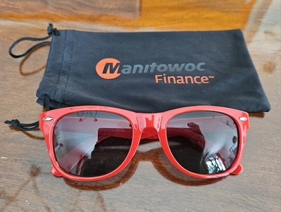 ***SONNENBRILLE rot der Firma MANITOWOC mit Beutel Neu***
