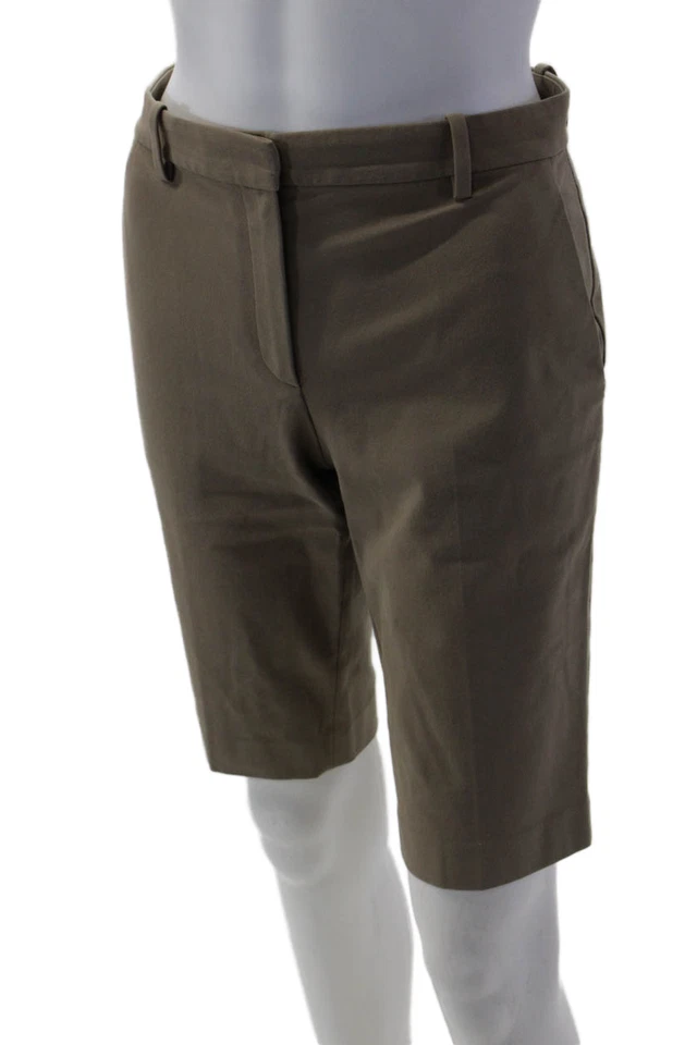 Pantalones Cortos Chinos Theory Unisex Marrón Gancho y Ojo Talla 2 Foto 2 de 4