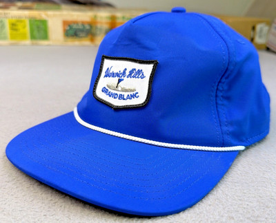 Warwick Hills Grand Blanc Rope Hat Cap Snap Back Blue Golf Course Imperial