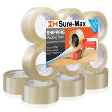 12 Rolls Carton Sealing Clear Packing Tape Box Shipping - 1.8 mil 2" x 110 Yards