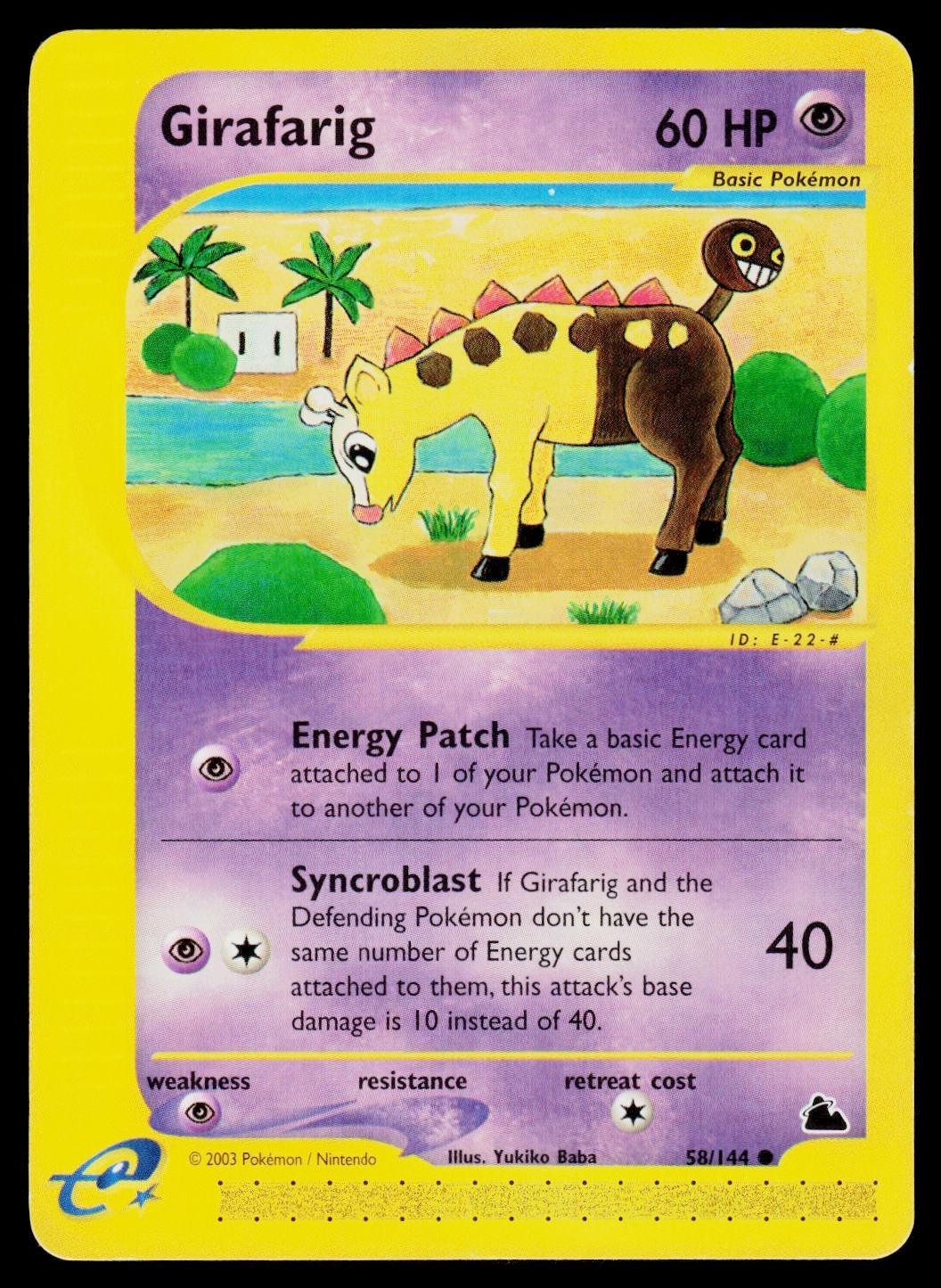 Girafarig Skyridge 58/144 Common Pokemon Card