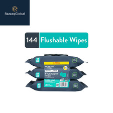 Equate Extra Large Flushable Wet Wipes, Cool Mint, 144 Ct 3 Pack 
