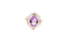 Sterling Silver 925 Amethyst CZ Ring Size 6