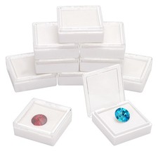 10pcs Square Acrylic Loose Storage box with Sponge for Storage WhiteSmoke