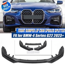 Per BMW Serie 4 G22 G23 M Sport 2021-25 Sdoppiatore Paraurti Anteriore Labbro Stile Carbonio