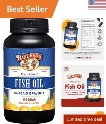 Omega 3 Fish Oil Softgels 600mg   250 Count, EPA & DHA for Heart & Joint Health
