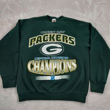 Fruit of the Loom Mens Sweatshirt Large Green Bay Packers Vintage 90s Crewneck