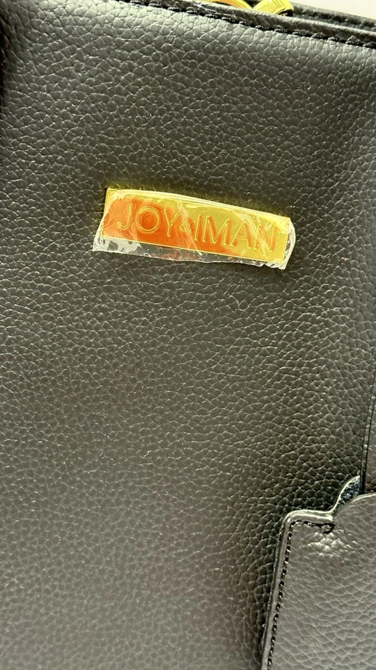 Nuevo bolso de mano de cuero negro JOY & IMAN con bolsillos organizadores Foto 2 de 4