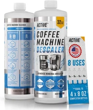 ACTIVE Coffee Machine Descaler Descaling Solution - 32oz 8 Uses Compatible wi...