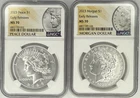 2023 P Morgan & Peace Silver Dollar (2 Coin Set) NGC MS70‼️EARLY RELEASE COINS‼️