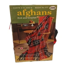 Vintage 1967 Guidebook - Afghans To Knit And Crochet Coats And Clarks No. 177 