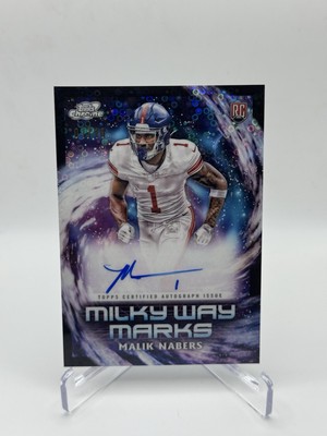 2024 Topps Chrome Cosmic Milky Way Marks Malik Nabers On Card Auto 1/10 JERSEY#!