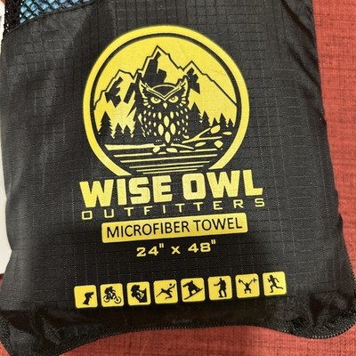 Wise Owl Outfitters Camping Towel/ Washcloth (LG. Marine Blue) 24  x 48 /12''x12''