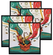 4 Packs,12.5x12.5 Black PVC Vinyl Record Album Frame, Display Music Vinyl LP ...