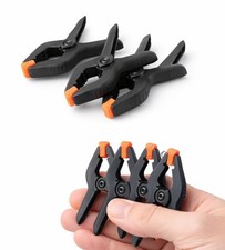 4pc Micro Spring Clamp Set 3.5 Inch Plastic Quick Grip Clips Swivel Jaw Black
