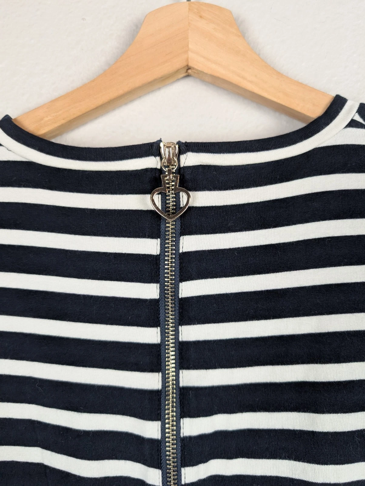 Abito T Shirt Kate Spade XL Bue Bianco Righe Girocollo Manica Corta Maglia 196