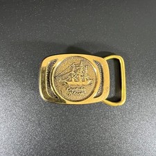 Rare Vintage Captain Black Pipe Tobacco Belt Buckle Solid Brass 2 inches