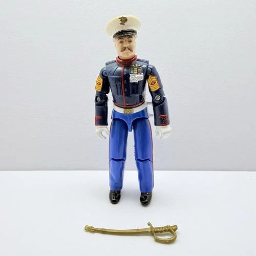 GI Joe Gung Ho 1987 Hasbro v2 Dress Blues Loose w/  Gold Sabre Sword + Decals
