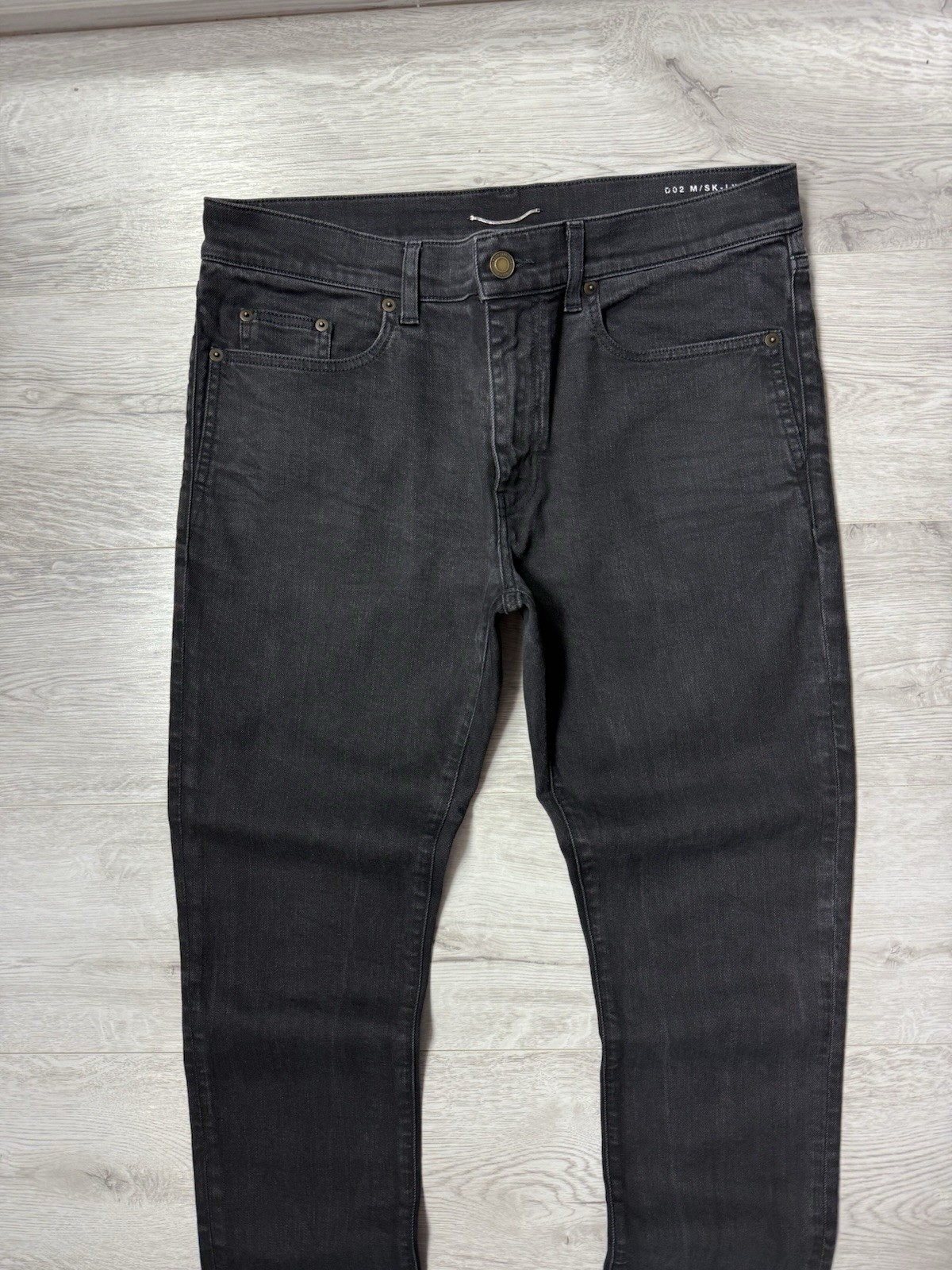 Pantaloni denim uomo jeans Saint Laurent Paris nero lavato D02 M SK LW taglia 33