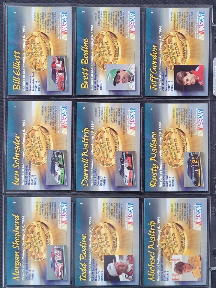 1994 Maxx Medallion Indianapolis Brickyard 400 Complete (75) Racing Card Set - Image 2 of 4