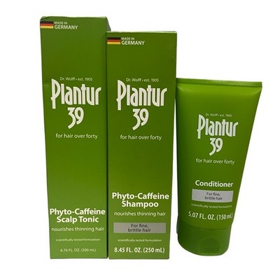 Plantur 39, 3-Step System for Fine Brittle Hair Bundle Phyto-Caffeine Formula