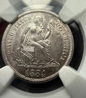 1884 Seated LIBERTY Silver Dime 10c NGC MS 62