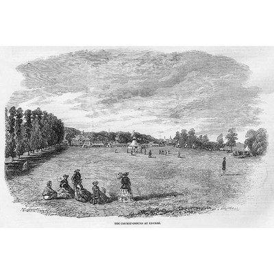 ENVILLE The Cricket Ground, Staffordshire - antiker Druck 1857