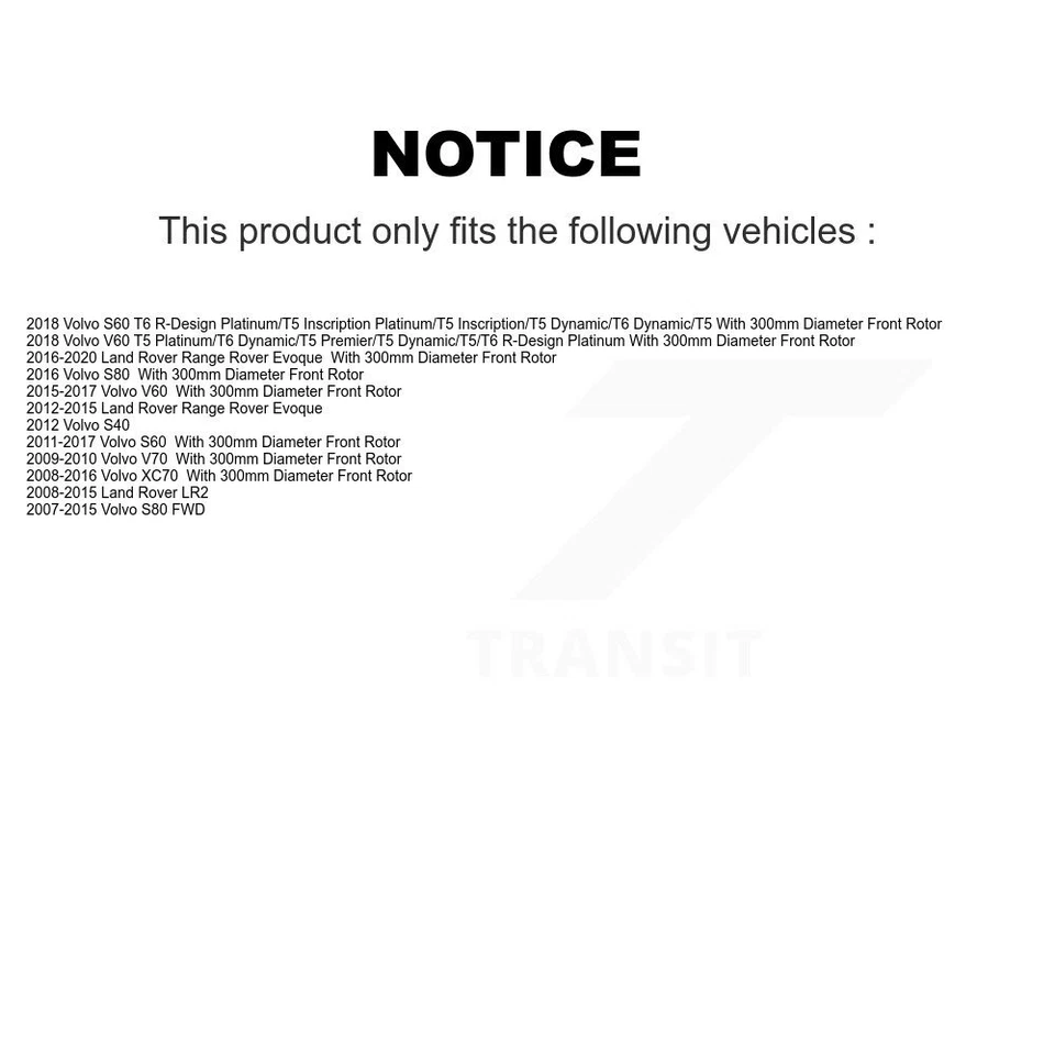 Front Brake Pads Set for Volvo S60 V60 XC70 S80 V70 S40 2007-2018 oe66 Semi-meta - Photo 2/2