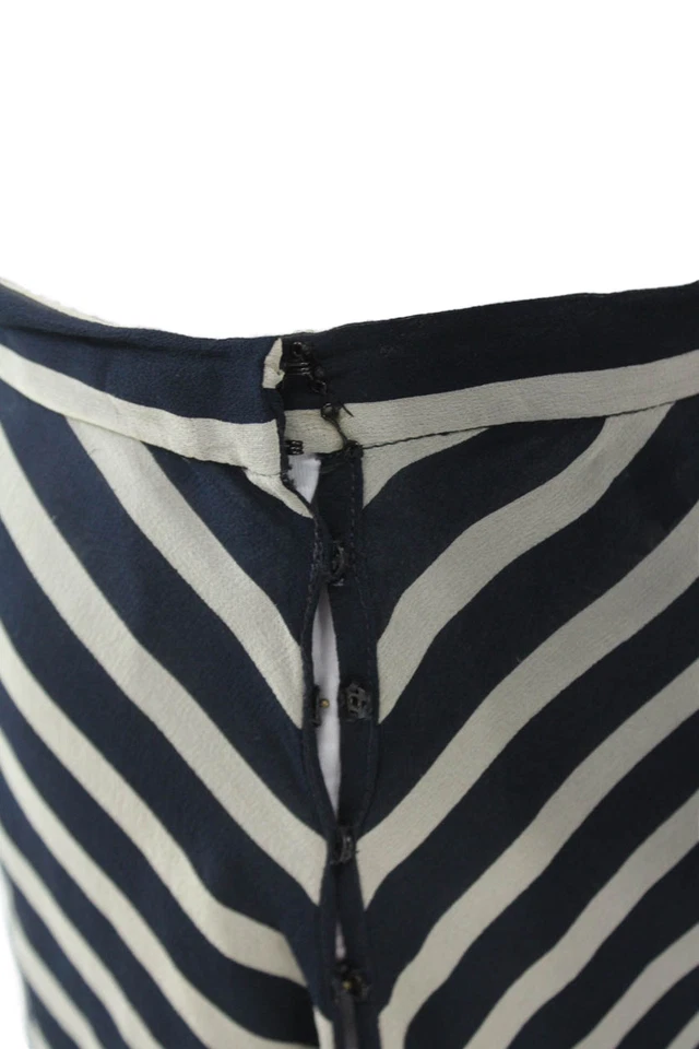 Ralph Lauren Womens Silk Sheer Long Striped Print Maxi Skirt Blue Size 8 - Image 3 of 4