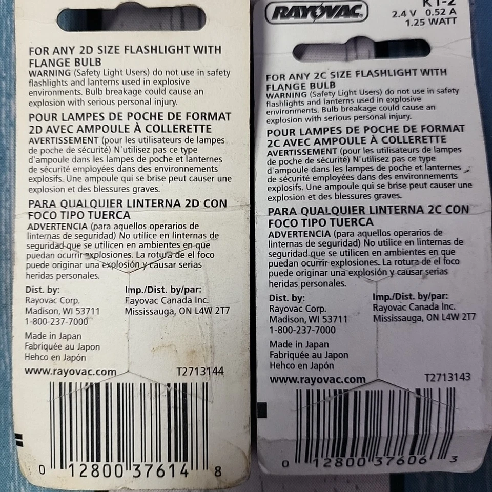 3 bombillas de linterna Rayovac Krypton K1 (2 paquetes) linternas 2D y 3D K1, K2 Foto 4 de 4
