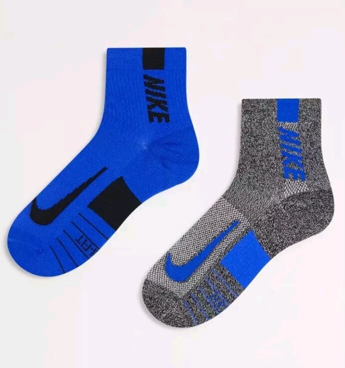 Nike Running Multiplier Pack Dri-Fit Ankle socks Blue Grey Size