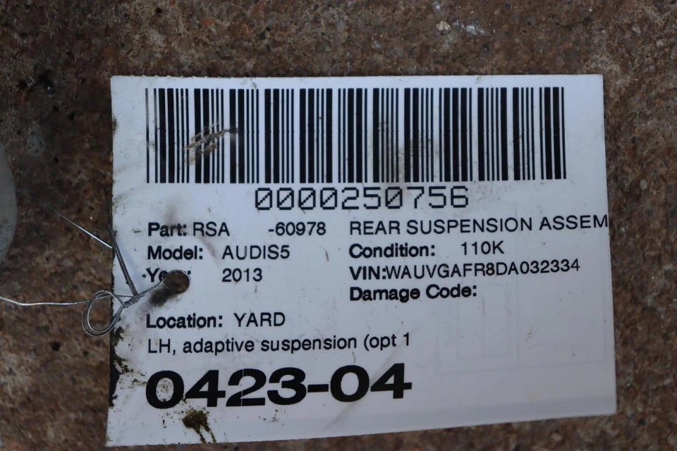 AUDI S5 2013-2017 eje trasero izquierdo buje nudillo con brazos de control conjunto OEM Foto 4 de 4