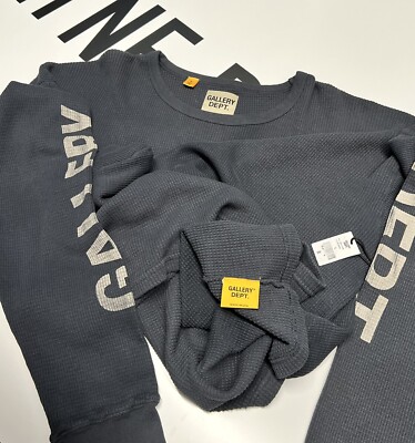 Gallery Dept. Navy Blue Logo Long Sleeve Waffle Thermal Gallery Dept. Navy Blue Logo Long Sleeve Waffle Thermal