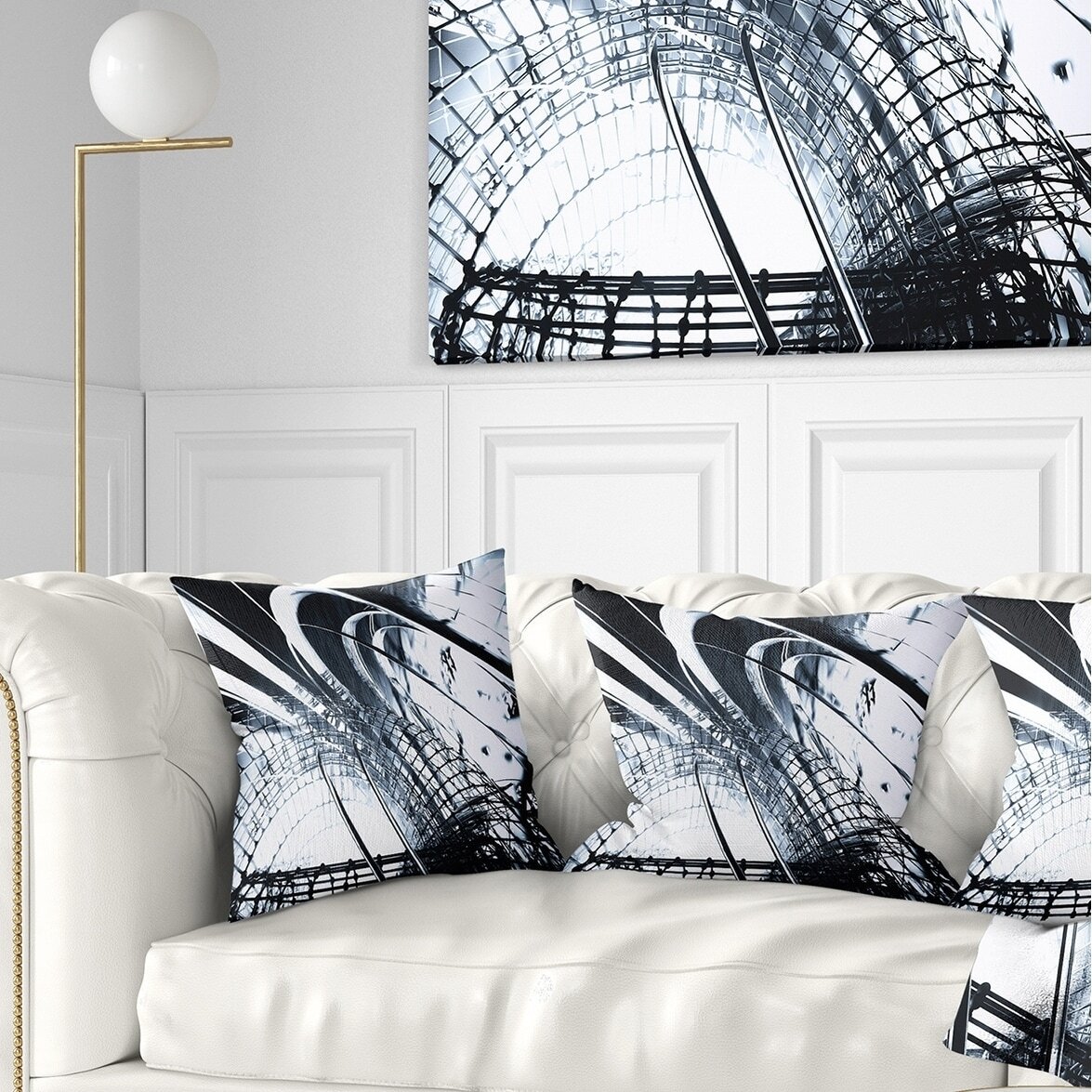 Designart '3D Abstract Art Black Structural' Abstract Throw