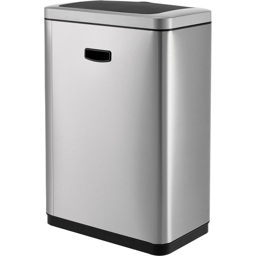 Global Industrial Rectangular Motion Sensor Trash Can 12 Gallon Brushed - Picture 3 of 8