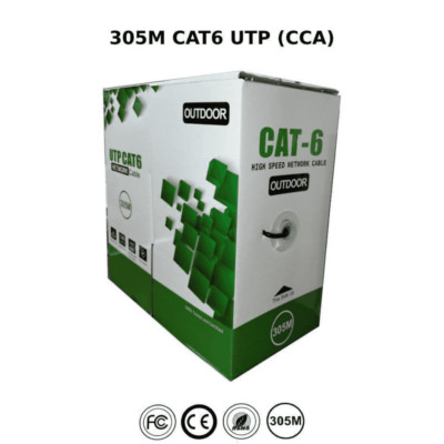 CAT 6 305 Meter UTP/PVC ICAT6 UTP extern 4 Paar Kabelbox à 305m, CCA schwarz