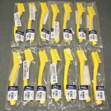(14) Vikan 2" Detail Scrub Brush 44016, Stiff Polyester Bristle, Yellow