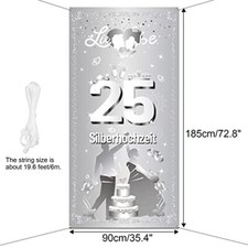 Silberhochzeit Deko Girlande - 2-teiliges Banner Mit Buchstaben & Herzen