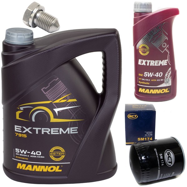MotoröL Set 5W-40 6 Liter + ÖLfilter SM 174 + Schraube FüR Audi A4 A6 Skoda VW-image