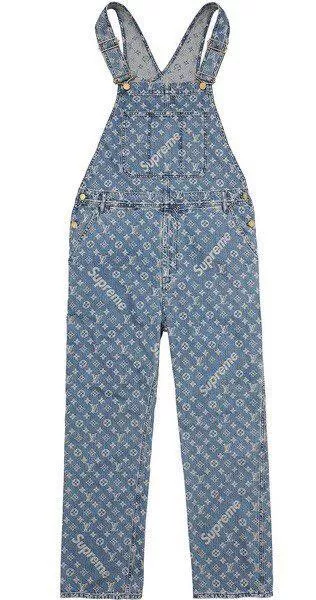 2017 Supreme Louis Vuitton mens Jacquard denim overalls