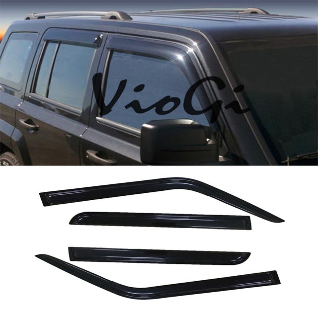 4pcs Sun/Rain Guard Vent Shade OutChannel Window Visors Fit 0718 Jeep
